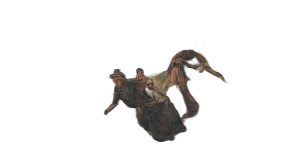 creature, staff, mask, hair, concept art, oil painting, 3d render, fantasy art transparent PNG cut-out