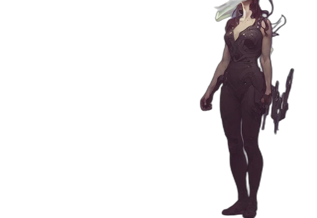 mask, dress, hat, weapon, concept art, 3d render, comic book art, pixel art transparent PNG cut-out