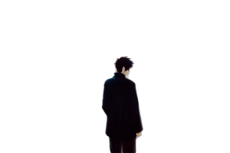 jacket, creature, staff, robot transparent PNG cut-out