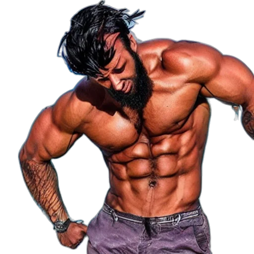 photorealistic, 3d render, very, buffest transparent PNG cut-out