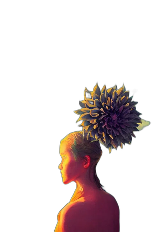crown, flower, hair, hat, watercolor, concept art, 3d render, photorealistic transparent PNG cut-out