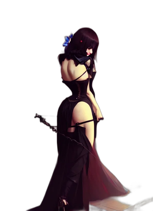 dress, staff, weapon, sword, concept art, fantasy art, pixel art, cyberpunk transparent PNG cut-out