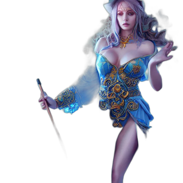 dress, staff, sword, fantasy art, concept art, pixel art, comic book art, fire transparent PNG cut-out
