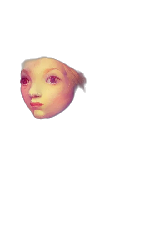 face, creature, mask, animal, 3d render, photorealistic, concept art, vaporwave transparent PNG cut-out