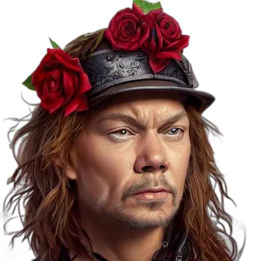 crown, hat, face, photorealistic, fantasy art, concept art, oil painting, axel transparent PNG cut-out