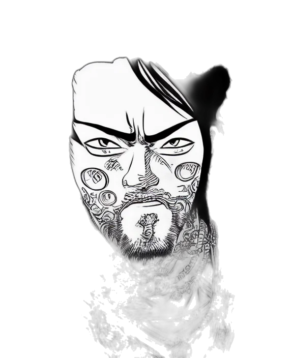 face, mask, creature, comic book art transparent PNG cut-out