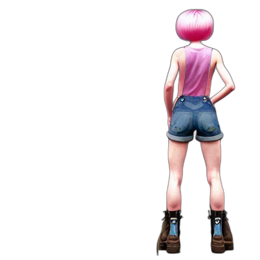jacket, dress, weapon, hair, concept art, pixel art, 3d render, anime transparent PNG cut-out