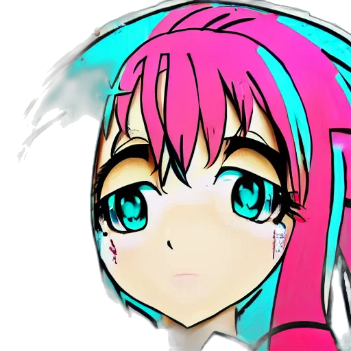 face, robot, anime, cartoon, photorealistic, pixel art, pastel, blue transparent PNG cut-out