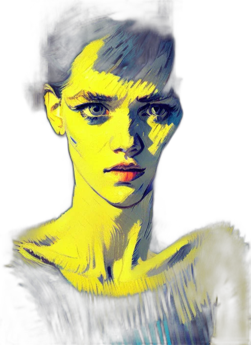 face, creature, mask, hair, concept art, photorealistic, fantasy art, watercolor transparent PNG cut-out