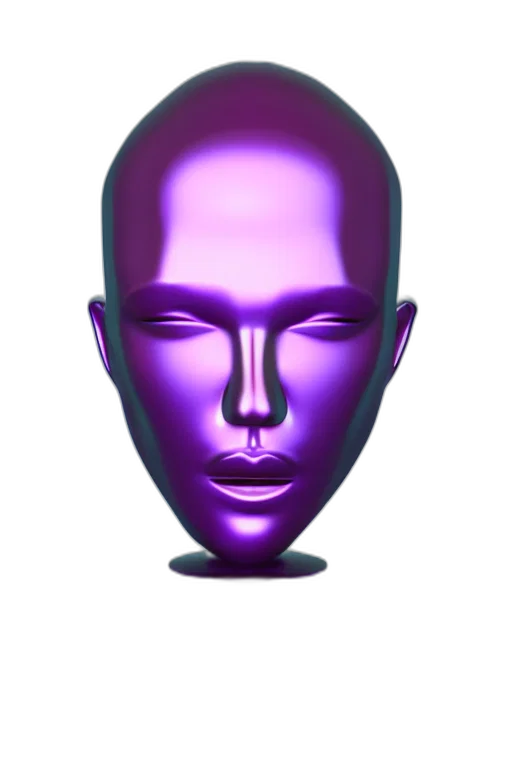 mask, face, crown, robot, 3d render, vaporwave, photorealistic, cyberpunk transparent PNG cut-out