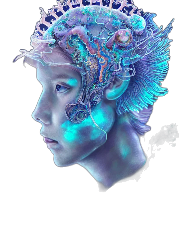 crown, mask, robot, face transparent PNG cut-out