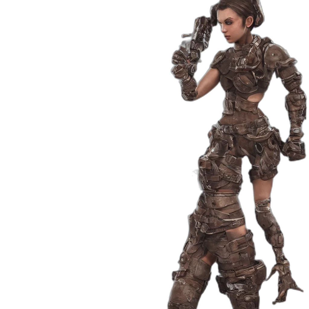 robot, dress, creature, weapon transparent PNG cut-out