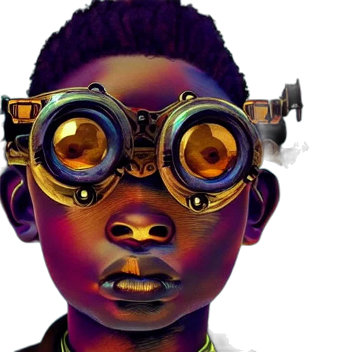 face, mask, concept art, comic book art, 3d render, cyberpunk, colourful, vfx transparent PNG cut-out