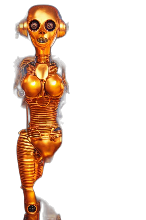 robot, jewelry, dress, mask, concept art, 3d render, fantasy art, pixel art transparent PNG cut-out