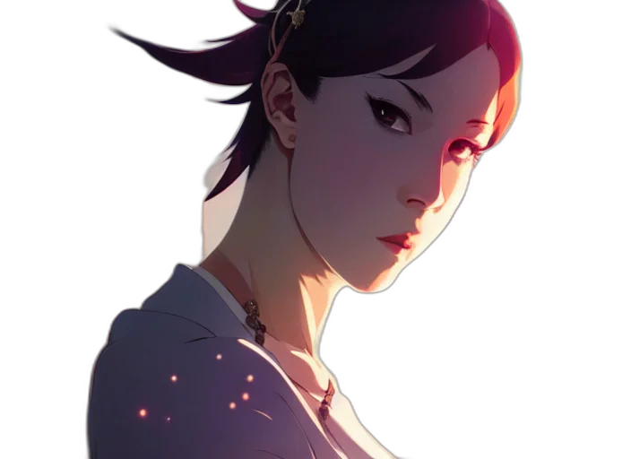 crown, face, staff, dress, concept art, anime, fantasy art, comic book art transparent PNG cut-out