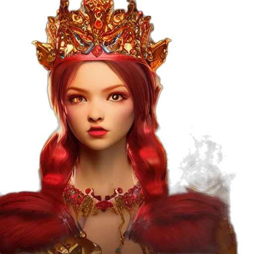 crown, jewelry, fantasy art, concept art, photorealistic, 3d render, red, golden transparent PNG cut-out