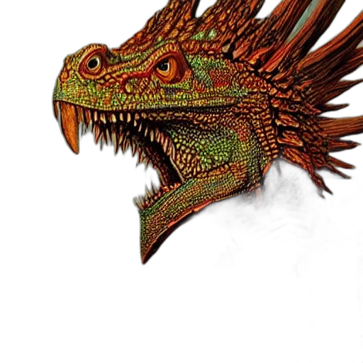 dragon, animal, creature, staff, fantasy art, photorealistic, concept art, 3d render transparent PNG cut-out