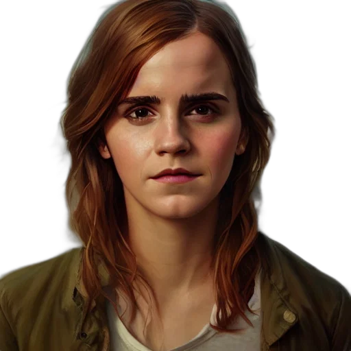face, jacket, hair, photorealistic transparent PNG cut-out