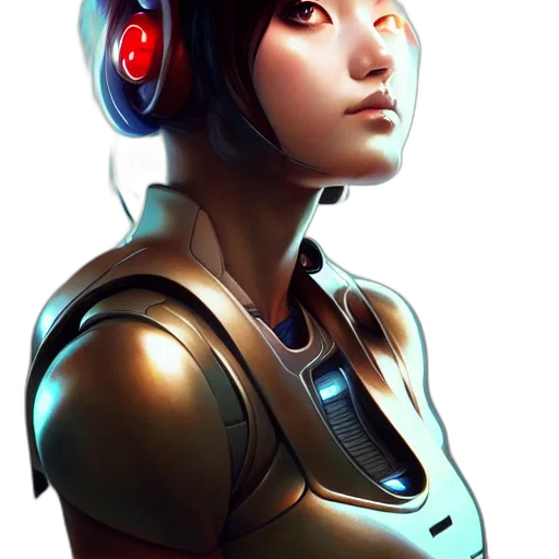 robot, face, cyberpunk, concept art transparent PNG cut-out