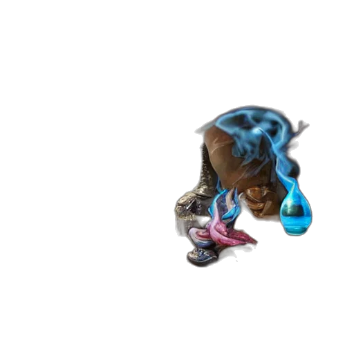 mask, creature, shoes, animal, concept art, pixel art, 3d render, blue transparent PNG cut-out