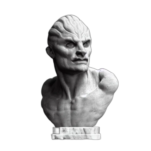 face, mask, creature, 3d render transparent PNG cut-out