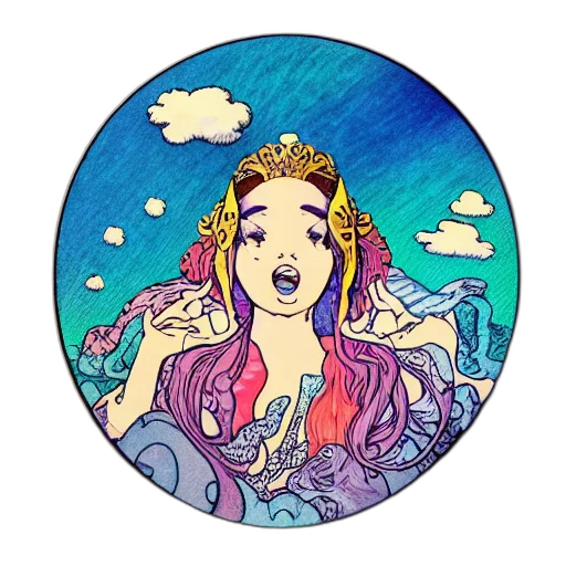 crown, fantasy art, cartoon, watercolor transparent PNG cut-out
