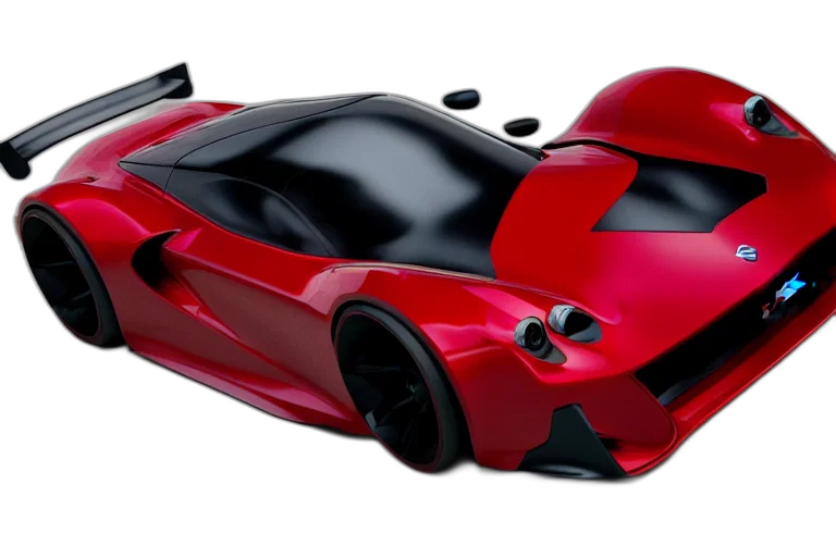 car, weapon, 3d render, photorealistic, concept art, red, sports, based transparent PNG cut-out
