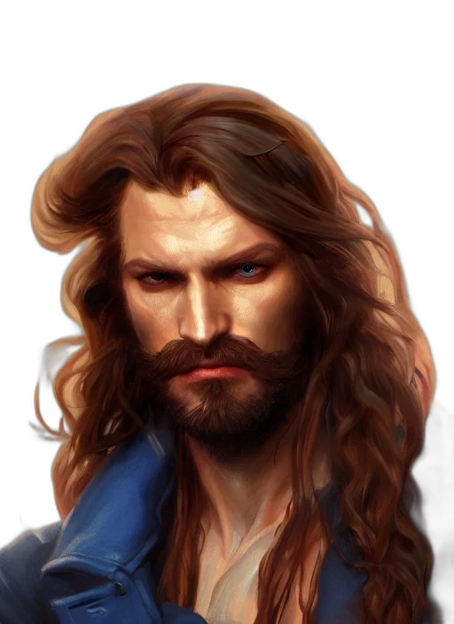 fantasy art, photorealistic, concept art, comic book art, blue, portrait, painting, years transparent PNG cut-out