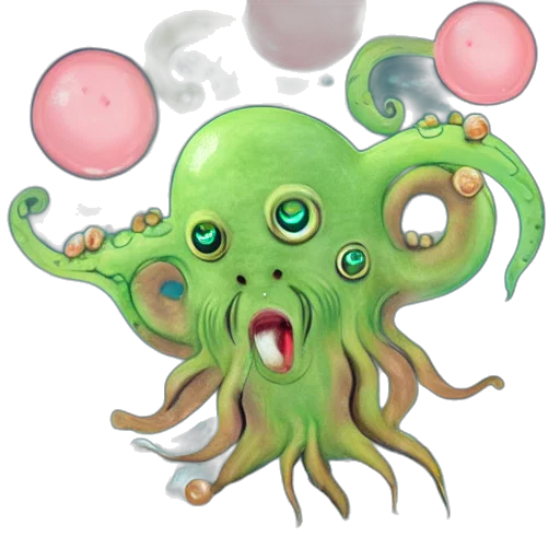 creature, staff, concept art, pixel art, watercolor, fantasy art, cute, baby transparent PNG cut-out