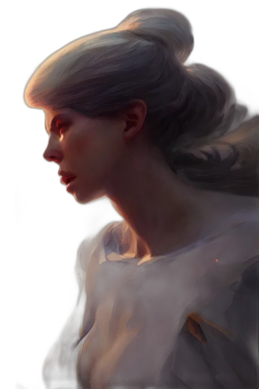 face, crown, hair, dragon, fantasy art, concept art, photorealistic, oil painting transparent PNG cut-out