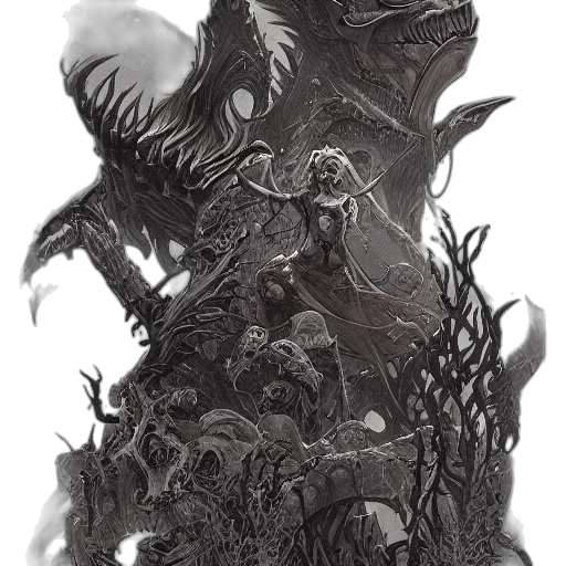 dragon, creature, mask, staff transparent PNG cut-out