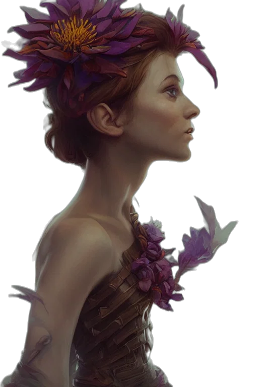 crown, face, flower, dress transparent PNG cut-out