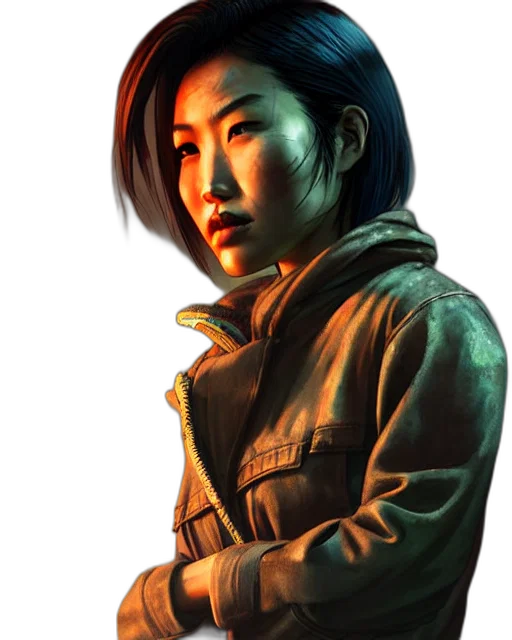 jacket, staff, face, weapon transparent PNG cut-out