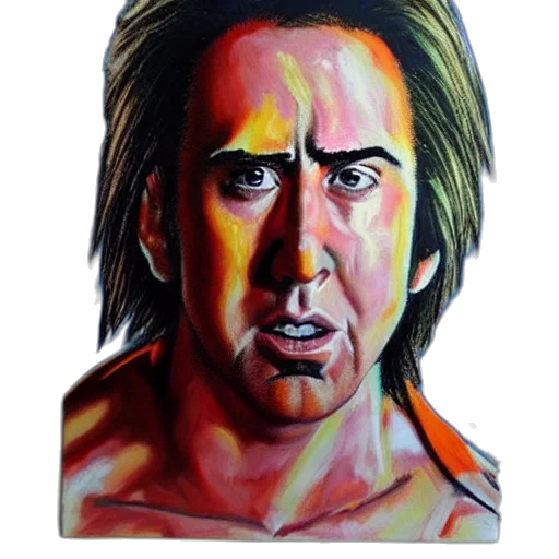 face, hair, photorealistic, oil painting transparent PNG cut-out