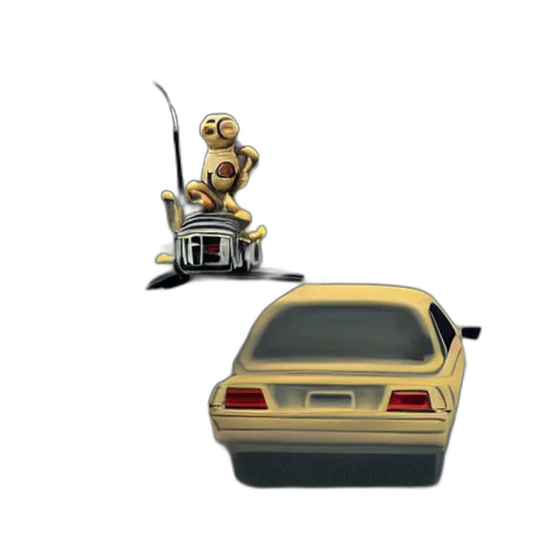 car, robot, concept art, 3d render transparent PNG cut-out