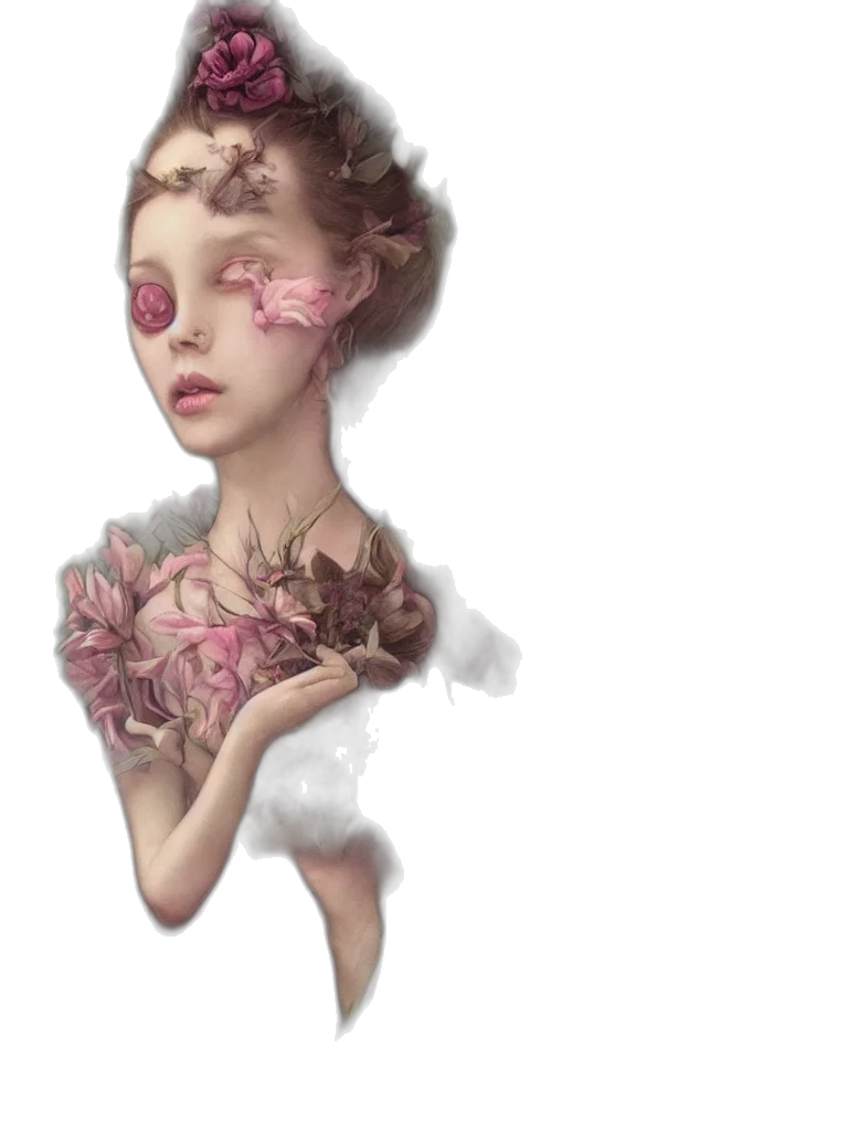 dress, face, mask, fantasy art, concept art, watercolor, photorealistic, pastel transparent PNG cut-out