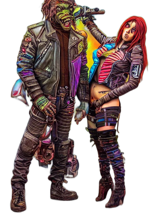 jacket, cyberpunk, comic book art, concept art transparent PNG cut-out