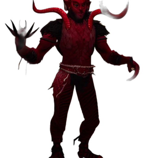 creature, mask, staff, concept art, fantasy art, 3d render, pixel art, red transparent PNG cut-out
