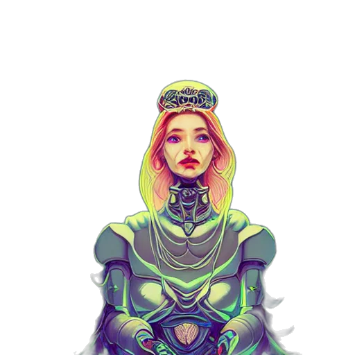 robot, dress, face, mask, cyberpunk, fantasy art, comic book art, concept art transparent PNG cut-out