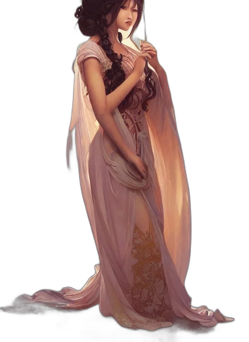 dress, dragon, staff, jewelry, fantasy art, concept art, pixel art, oil painting transparent PNG cut-out