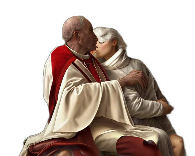 photorealistic, concept art, oil painting, 3d render, photography, libidonous, pope, sensual transparent PNG cut-out