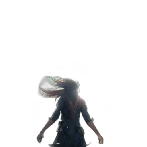 dress, hair, creature, sword transparent PNG cut-out