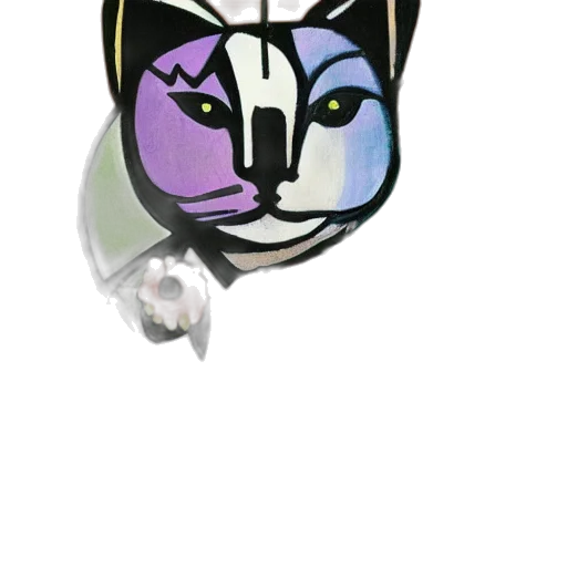 mask, jewelry, staff, animal, cartoon, vaporwave, pixel art, concept art transparent PNG cut-out