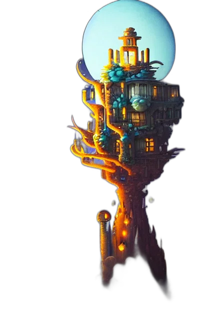 robot, crown, staff, weapon, concept art, fantasy art, pixel art, 3d render transparent PNG cut-out