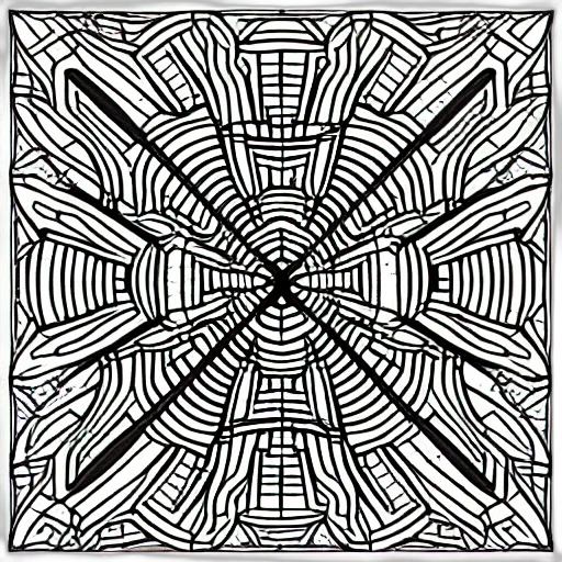 flower, crown, umbrella, comic book art, monochrome, mathematically, generated, line transparent PNG cut-out