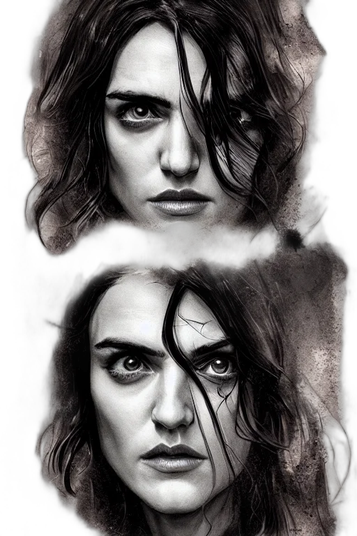 face, comic book art, photorealistic, pencil sketch, concept art, portrait, katie, mcgrath transparent PNG cut-out