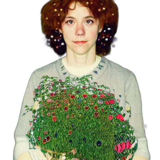 flower, face, crown, hair transparent PNG cut-out