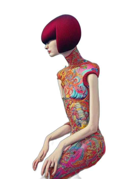 dress, robot, jewelry, concept art transparent PNG cut-out
