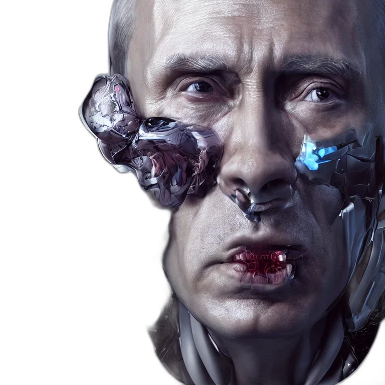 robot, face, mask, cyberpunk, concept art, photorealistic, comic book art, outer space transparent PNG cut-out