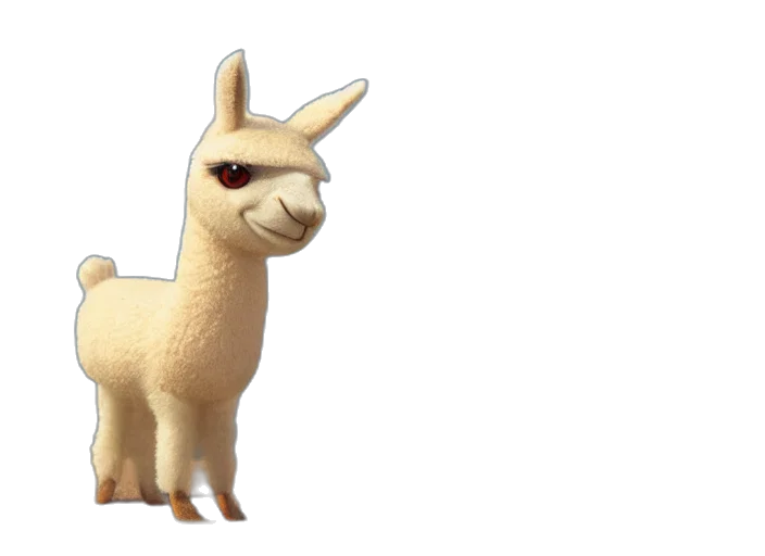 animal, creature, dragon, staff, 3d render, concept art, pixel art, llama transparent PNG cut-out